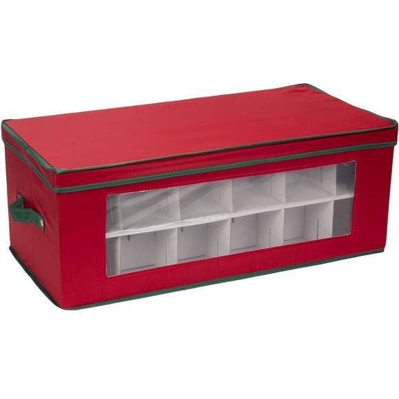 Large Christmas Tree Ornament Storage Box | Stores Up to 36 Xmas Ornaments | Red - Picture 2 of 8